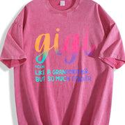 5% Elastane Gigi Alphabet Fit vintage washed oversized T-shirt in Red