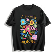 Let Kindness Bloom Cotton T-Shirt in Black