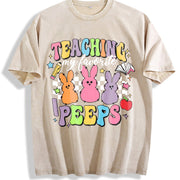 Teaching My Favorite Peeps Vintage Washed T-Shirt in Beige