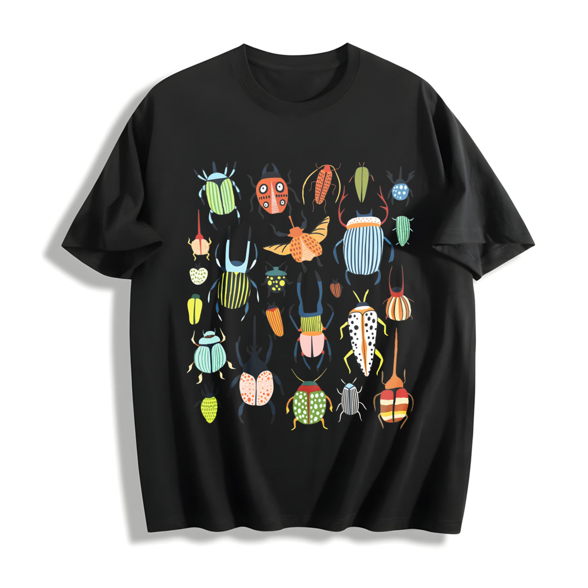 Insect- Party Batik Retro Brand Cotton T-Shirt in Black