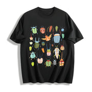 Insect- Party Batik Retro Brand Cotton T-Shirt in Black