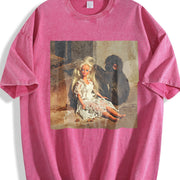 Glam Doll with Bigfoot Vintage Washed T-Shirt in Red