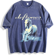 Retro Limited Deftones Tour Rock Band WHITE PONY Heavy vintage washed oversized T-shirt in Blue