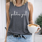 Pilates Tank Sleeveless Women's Color Cotton Tank Top in Gray