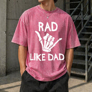 Rad Dad & Son Matching: Daddy and Me Father's Day Vintage Washed T-Shirt in Red