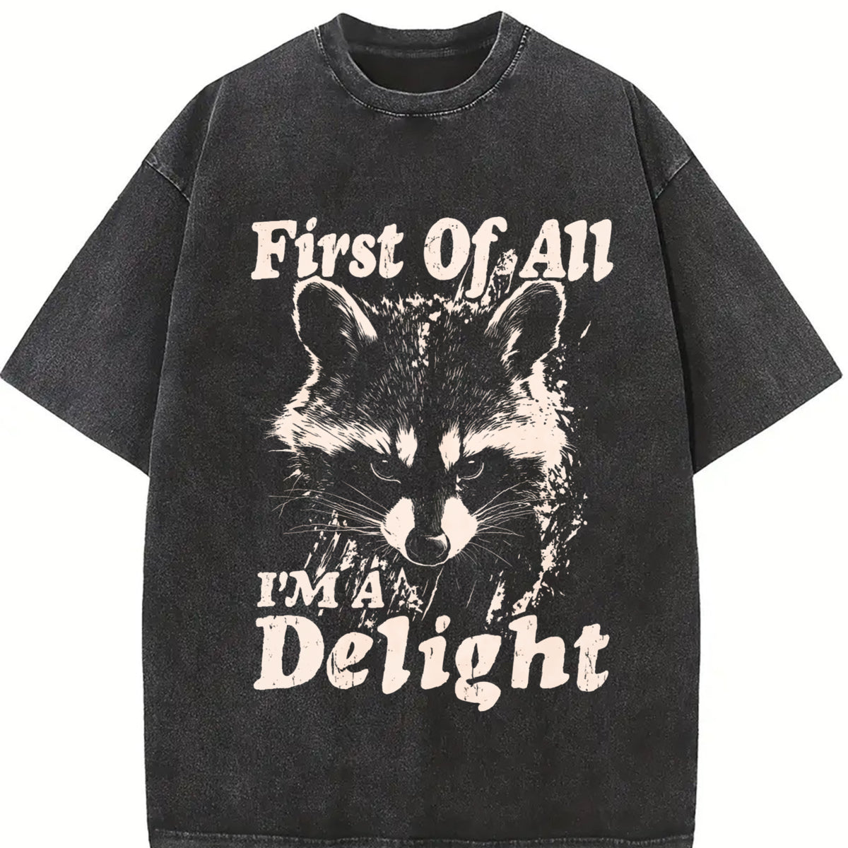 First I AM Joy Vintage Washed T-Shirt in Black