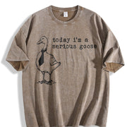 Serious Goose Vintage Washed T-Shirt in Brown