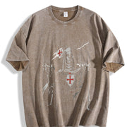 Retro Baldwin IV The Leper King The Crusader King and His vintage washed oversized T-shirt in Brown
