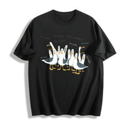 Custom Seagull Teacher Cotton T-Shirt in Black