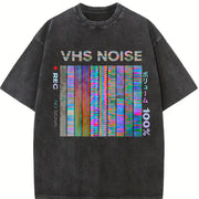 Retro Noise Batik Retro Brand Vintage Washed T-Shirt in Black