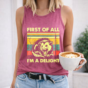 First of All I'm a Delight Women's Color Cotton Tank Top in Red
