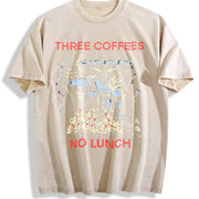 Acid Retro Vintage Washed T-Shirt in Beige