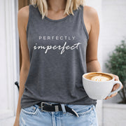 Perfectly Imperfect Crew-neck Sleeveless Vest Outdoor Women's Color Cotton Tank Top in Gray