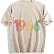 60th Birthday 1966 Vintage Washed T-Shirt in Beige