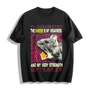The Cheese Is My Strength Cotton T-Shirt in Black
