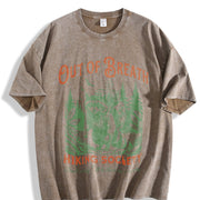 Out of Breath Hiking Society Vintage Washed T-Shirt in Brown