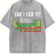 Can I Lick It Periodic Table Vintage Washed T-Shirt in Gray