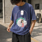 Spirited Away Ghibli Vintage Washed T-Shirt in Blue