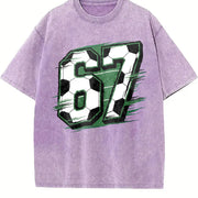 67 Soccer Vintage Washed T-Shirt in Purple