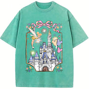 Retro Walt World Magical Castle Trip vintage washed oversized T-shirt in Blue