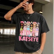 Katseye Music Ka.tseye Beautiful Chaos Vintage Washed T-Shirt in Black