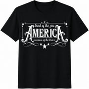 America Land of Free Cotton T-Shirt in Black