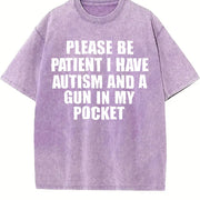 Please Be Patient I Have Autism Vintage Washed T-Shirt in Purple