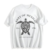 Gulf of Mexico Stay Salty & Resist Cotton T-Shirt in White