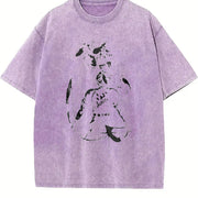Tengen Uzui Sound Breathing Vibe for Guys vintage washed oversized T-shirt in Purple