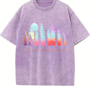 Not All Who Wander Are Lost Vintage Washed T-Shirt in Purple