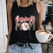 Baseball Mom Women's Color Cotton Tank Top in Black