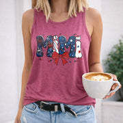 MIMI Patriotic Fireworks Bow Regular Vest Women's Color Cotton Tank Top in Red