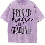 Mom Graduation Proud Mama of a Graduate Graduation Proud Vintage Washed T-Shirt in Purple