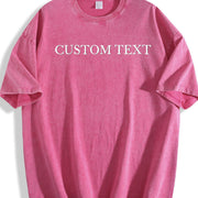 Custom Personalized Text Vintage Washed T-Shirt in Red