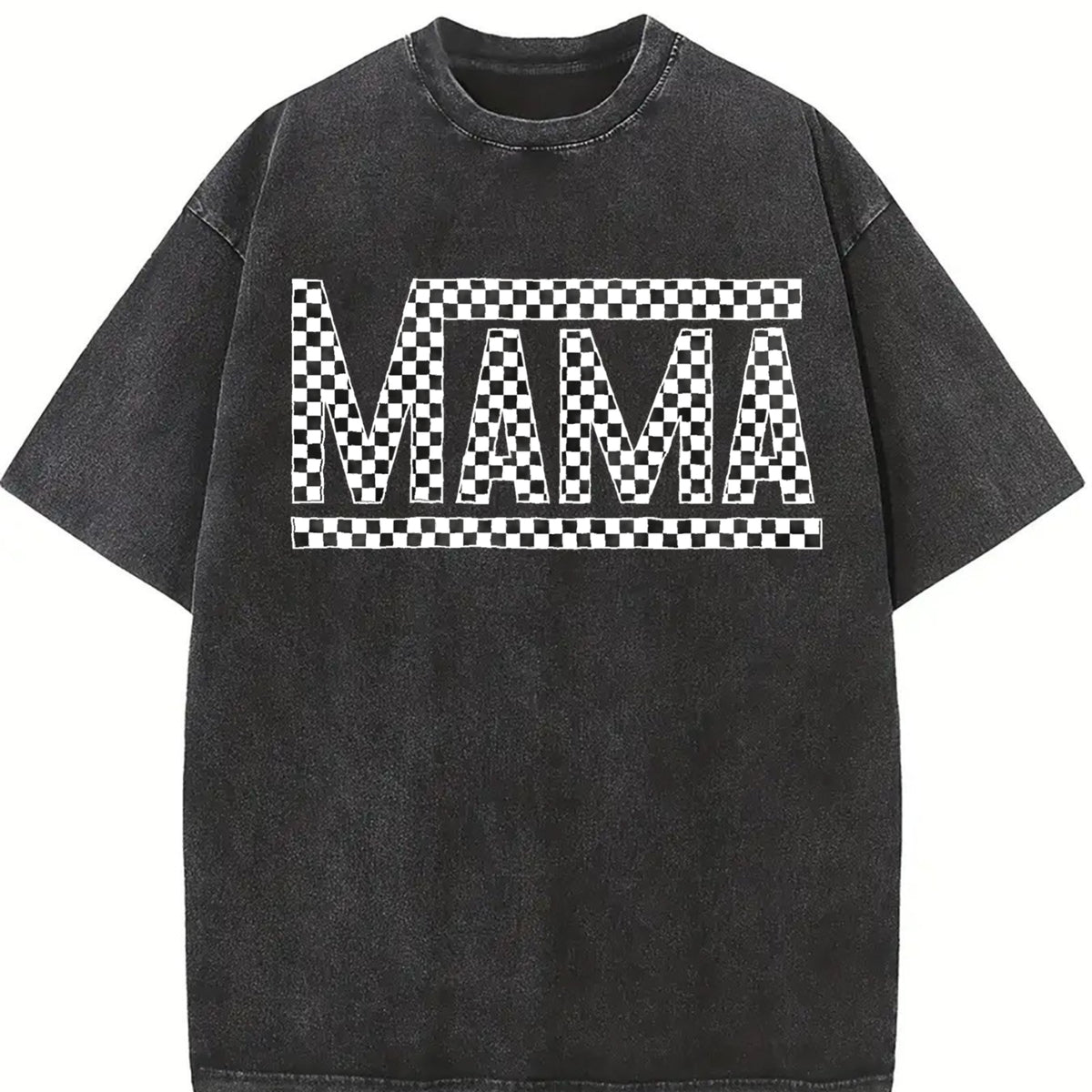 Mama Letter vintage washed oversized T-shirt in Black