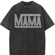 Mama Letter vintage washed oversized T-shirt in Black