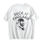 Suck It England 4th of July Cotton T-Shirt in White