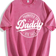 Promoted to Daddy Est 2026 Dad Vintage Washed T-Shirt in Red
