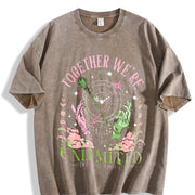 Together We're Unlimited vintage washed oversized T-shirt in Brown