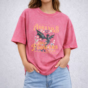 Abraxos Flower vintage washed oversized T-shirt in Red