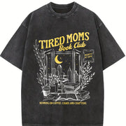 Tired Moms Club Bookish Things Booktrovert Vintage Washed T-Shirt in Black