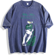 Mao The Apothecary Diaries Anime vintage washed oversized T-shirt in Blue