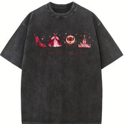 Fairytale Valentine Vintage Washed T-Shirt in Black