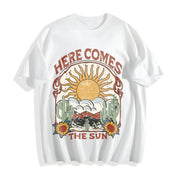 Loose Basic Alphabets Cotton T-Shirt in White