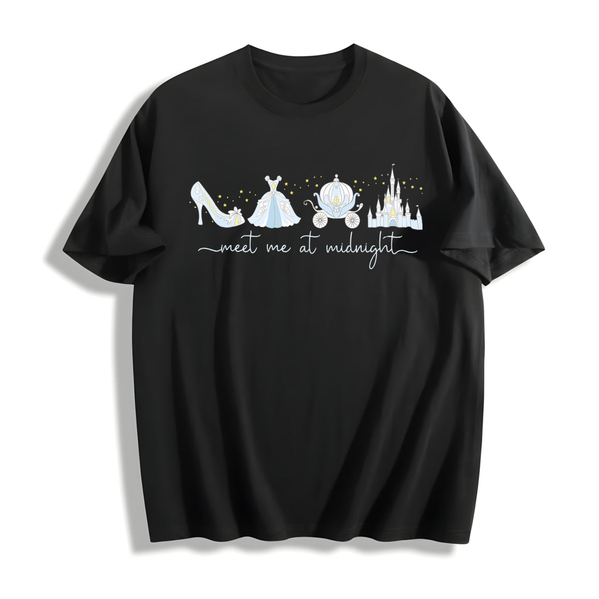 Meet Me at Midnight Cotton T-Shirt in Black