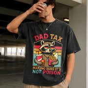 Dad Tax Fathers Day Vintage Washed T-Shirt in Black
