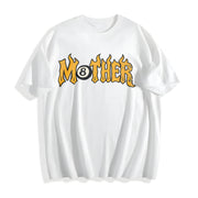 Mother 8 Ball Mother Lucky Mama Flames Rad Mom Birthday Cotton T-Shirt in White