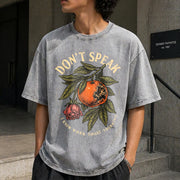 Don't Speak 90s Rock Vintage Washed T-Shirt in Gray