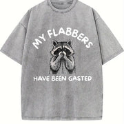 My Flabbers Have Been Gasted Humor Flabbergasted Raccoon vintage washed oversized T-shirt in Gray