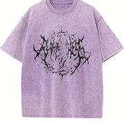 Death Metal Sphere Vintage Washed T-Shirt in Purple